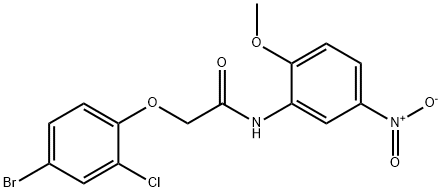 2-(4-bromo-2-chlorophenoxy)-N-(2-methoxy-5-nitrophenyl)acetamide 구조식 이미지