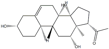 3β,12β,14β-Trihydroxypregn-5-en-20-one Structure
