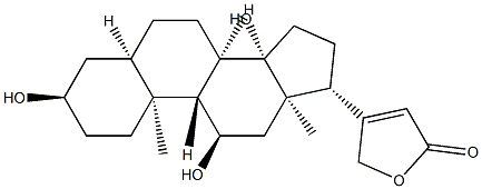 3α,11α,14-Trihydroxy-5β-card-20(22)-enolide 구조식 이미지