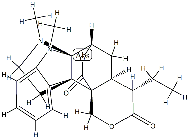 (4aS)-4β-Ethyl-4,4a,5,6-tetrahydro-7,16-dimethyl-1H,3H,7H-6α,11cα-(epoxymethano)-6aα,11bα-(iminoethano)pyrano[4,3-c]carbazole-3,12-dione 구조식 이미지