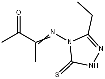 2-Butanone,3-[(3-ethyl-1,5-dihydro-5-thioxo-4H-1,2,4-triazol-4-yl)imino]-(9CI) 구조식 이미지