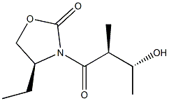 2-Oxazolidinone,4-ethyl-3-[(2R,3S)-3-hydroxy-2-methyl-1-oxobutyl]-,(4R)-rel-(9CI) 구조식 이미지