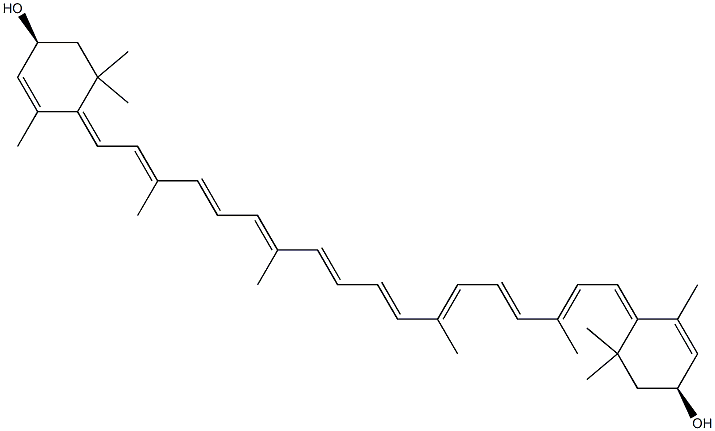 (3S,3'S)-4',5'-Didehydro-4,5'-retro-β,β-carotene-3,3'-diol 구조식 이미지