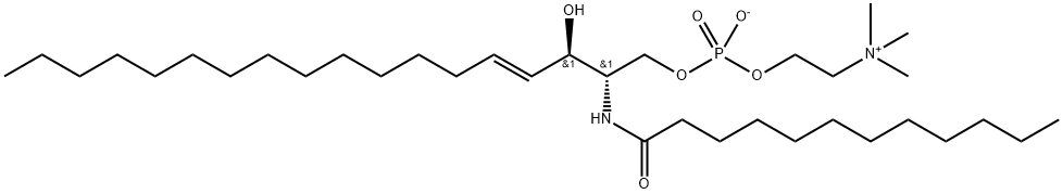 N-lauroyl-D-erythro-sphingosylphosphorylcholine Structure