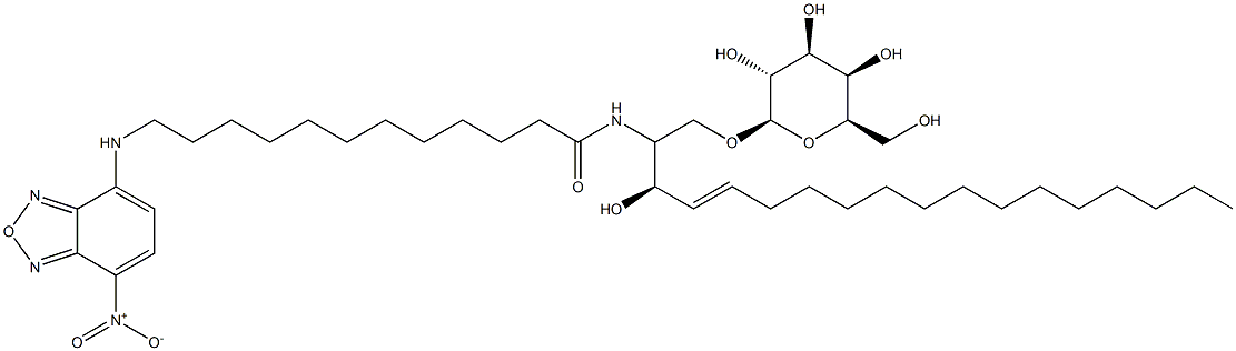 N-[12-[(7-nitro-2-1,3-benzoxadiazol-4-yl)aMino]dodecanoyl]-D-galactosyl-1-1'-sphingosine Structure