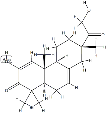 [13S,(-)]-2,16-Dihydroxypimara-1,7-diene-3,15-dione 구조식 이미지