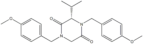 (S)-N,N&#39-bis(p-methoxybenzyl)-3-isopropyl-piperazine-2,5-dione 구조식 이미지