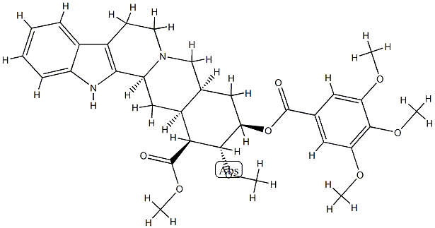 (20α)-17α-메톡시-18β-[(3,4,5-트리메톡시벤조일)옥시]요힘반-16β-카르복실산메틸에스테르 구조식 이미지