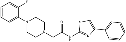 2-[4-(2-fluorophenyl)piperazin-1-yl]-N-(4-phenyl-1,3-thiazol-2-yl)acetamide 구조식 이미지