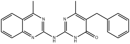 5-benzyl-6-methyl-2-[(4-methylquinazolin-2-yl)amino]pyrimidin-4(1H)-one Structure