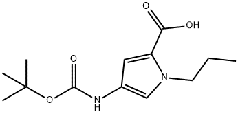 1H-Pyrrole-2-carboxylicacid,4-[[(1,1-dimethylethoxy)carbonyl]amino]-1-propyl-(9CI) Structure