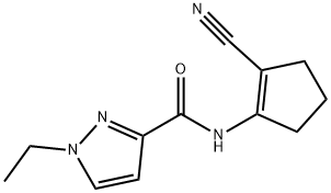 1H-Pyrazole-3-carboxamide,N-(2-cyano-1-cyclopenten-1-yl)-1-ethyl-(9CI) 구조식 이미지