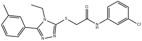 N-(3-chlorophenyl)-2-{[4-ethyl-5-(3-methylphenyl)-4H-1,2,4-triazol-3-yl]sulfanyl}acetamide 구조식 이미지