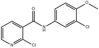 2-chloro-N-(3-chloro-4-methoxyphenyl)pyridine-3-carboxamide 구조식 이미지