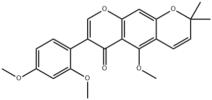 7-(2,4-Dimethoxyphenyl)-5-methoxy-2,2-dimethyl-2H,6H-benzo[1,2-b:5,4-b']dipyran-6-one Structure