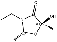 4-Oxazolidinone, 3-ethyl-5-hydroxy-2,5-dimethyl-, (2R,5S)-rel- (9CI) Structure