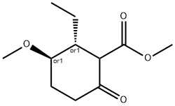 Cyclohexanecarboxylic acid, 2-ethyl-3-methoxy-6-oxo-, methyl ester, (2R,3R)-rel- (9CI) Structure