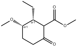 Cyclohexanecarboxylic acid, 2-ethyl-3-methoxy-6-oxo-, methyl ester, (2R,3S)-rel- (9CI) Structure