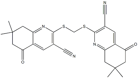 2,2-(methylenebis(sulfanediyl))bis(7,7-dimethyl-5-oxo-5,6,7,8-tetrahydroquinoline-3-carbonitrile) 구조식 이미지