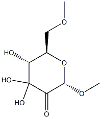 alpha-D-erythro-Hexopyranoside-2,3-diulose, methyl 6-O-methyl-, 3-hydrate (9CI) Structure