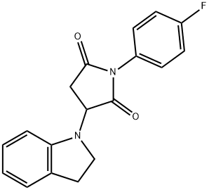 3-(2,3-dihydro-1H-indol-1-yl)-1-(4-fluorophenyl)pyrrolidine-2,5-dione Structure