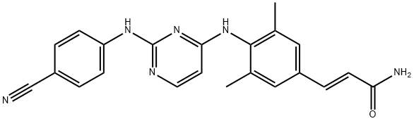 3-{4-[2-(4-Cyano-phenylamino)-1-oxy-pyrimidin-4-ylamino]-3,5-dimethyl-phenyl}-acrylamide Structure