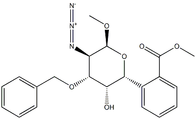 메틸2-아지도-2-데옥시-3-O-(페닐메틸)-알파-D-글루코피라노사이드6-벤조에이트 구조식 이미지