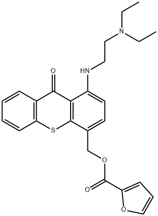 1-[[2-(Diethylamino)ethyl]amino]-4-(hydroxymethyl)-9H-thioxanthen-9-one=2-furancarboxylate Structure