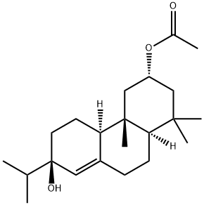 (5β,9β,10α,13R)-2β-Acetoxyabiet-8(14)-en-13-ol 구조식 이미지