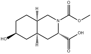 2,3(1H)-이소퀴놀린디카르복실산,옥타하이드로-6-하이드록시-,2-메틸에스테르,(3S,4aS,6S,8aR)- 구조식 이미지