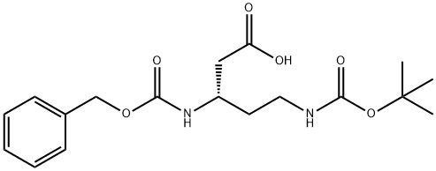 (S)-N-beta-Cbz-N-delta-(Tert-Butoxy)Carbonyl 3,5-diaminopentanoic acid Structure