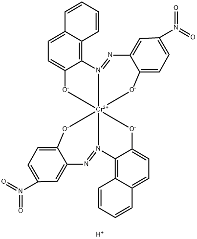 hydrogen bis[1-[(2-hydroxy-5-nitrophenyl)azo]-2-naphtholato(2-)]chromate(1-) 구조식 이미지