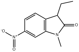 2H-Indol-2-one,3-ethyl-1,3-dihydro-1-methyl-6-nitro-(9CI) 구조식 이미지