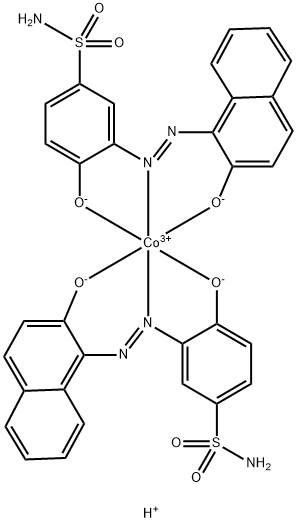 hydrogen bis[4-hydroxy-3-[(2-hydroxy-1-naphthyl)azo]benzenesulphonamidato(2-)]cobaltate(1-) 구조식 이미지