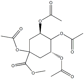 1β,3β,4β,5α-Tetrakis(acetyloxy)cyclohexane-1α-carboxylic acid methyl ester Structure