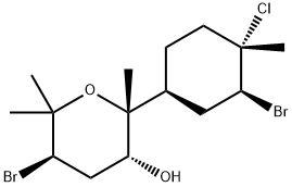 (2R)-5β-Bromo-2-[(1S,3S,4S)-3-bromo-4-chloro-4-methylcyclohexyl]tetrahydro-2,6,6-trimethyl-2H-pyran-3α-ol 구조식 이미지