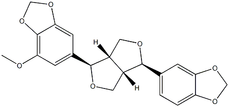 6-[(1S,3aβ,4S,6aβ)-4-(1,3-Benzodioxol-5-yl)tetrahydro-1H,3H-furo[3,4-c]furan-1-yl]-4-methoxy-1,3-benzodioxole Structure