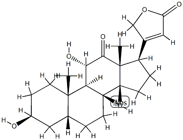 3β,11α,14-Trihydroxy-12-oxo-5β-card-20(22)-enolide 구조식 이미지