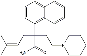 α-(3-메틸-2-부테닐)-α-(1-나프틸)-1-피페리딘부티르아미드 구조식 이미지