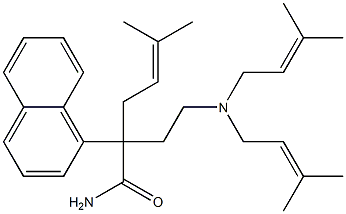 α-[2-[Bis(3-methyl-2-butenyl)amino]ethyl]-α-(3-methyl-2-butenyl)-1-naphthaleneacetamide 구조식 이미지