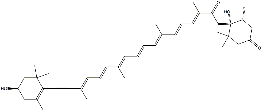 (3R,5'R,6'R)-7,8-Didehydro-5',6',7',8'-tetrahydro-3,6'-dihydroxy-β,β-carotene-3',8'-dione 구조식 이미지