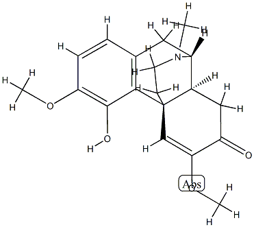 (9α,13α,14α)-5,6-Didehydro-4-hydroxy-3,6-dimethoxy-17-methylmorphinan-7-one 구조식 이미지