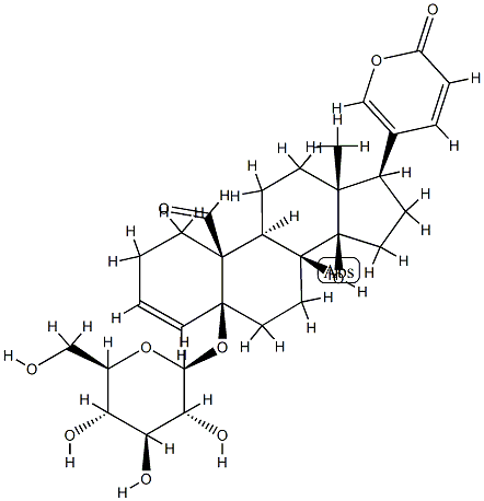 5-(β-D-Glucopyranosyloxy)-14-hydroxy-19-oxo-5β-bufa-3,20,22-trienolide Structure