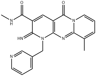 2-imino-N,10-dimethyl-5-oxo-1-(3-pyridinylmethyl)-1,5-dihydro-2H-dipyrido[1,2-a:2,3-d]pyrimidine-3-carboxamide 구조식 이미지