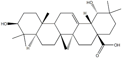 3β,19α-Dihydroxy-5α-oleana-12-ene-28-oic acid 구조식 이미지