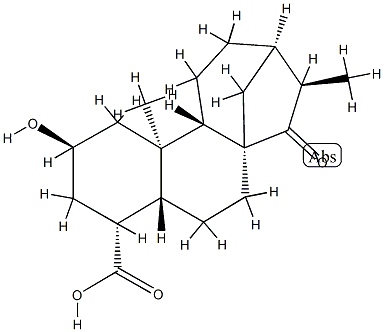 (4α)-2β-Hydroxy-15-oxo-19-norkauran-18-oic acid Structure