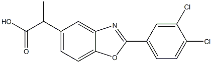 2-(3,4-Dichlorophenyl)-α-methyl-5-benzoxazoleacetic acid Structure