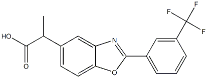 α-Methyl-2-[3-(trifluoromethyl)phenyl]-5-benzoxazoleacetic acid Structure