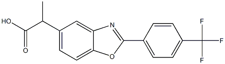 α-Methyl-2-[4-(trifluoromethyl)phenyl]-5-benzoxazoleacetic acid Structure