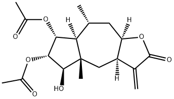 (3aR,3aα,7aα,9aα)-6α,7α-Bis(acetyloxy)-3a,4,4a,5,6,7,7a,8,9,9a-decahydro-5β-hydroxy-4aβ,8α-dimethyl-3-methyleneazuleno[6,5-b]furan-2(3H)-one Structure